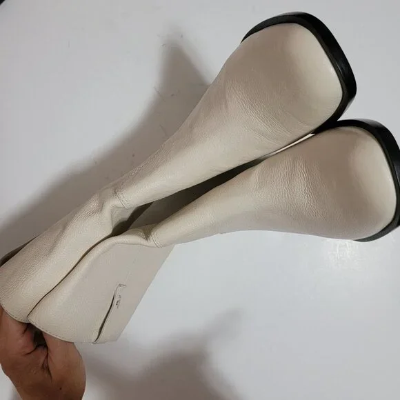 NEW Larroude Barb Boots Ivory Floater Womens 7 Boho Cottagecore Chic Designer - Picture 6 of 11